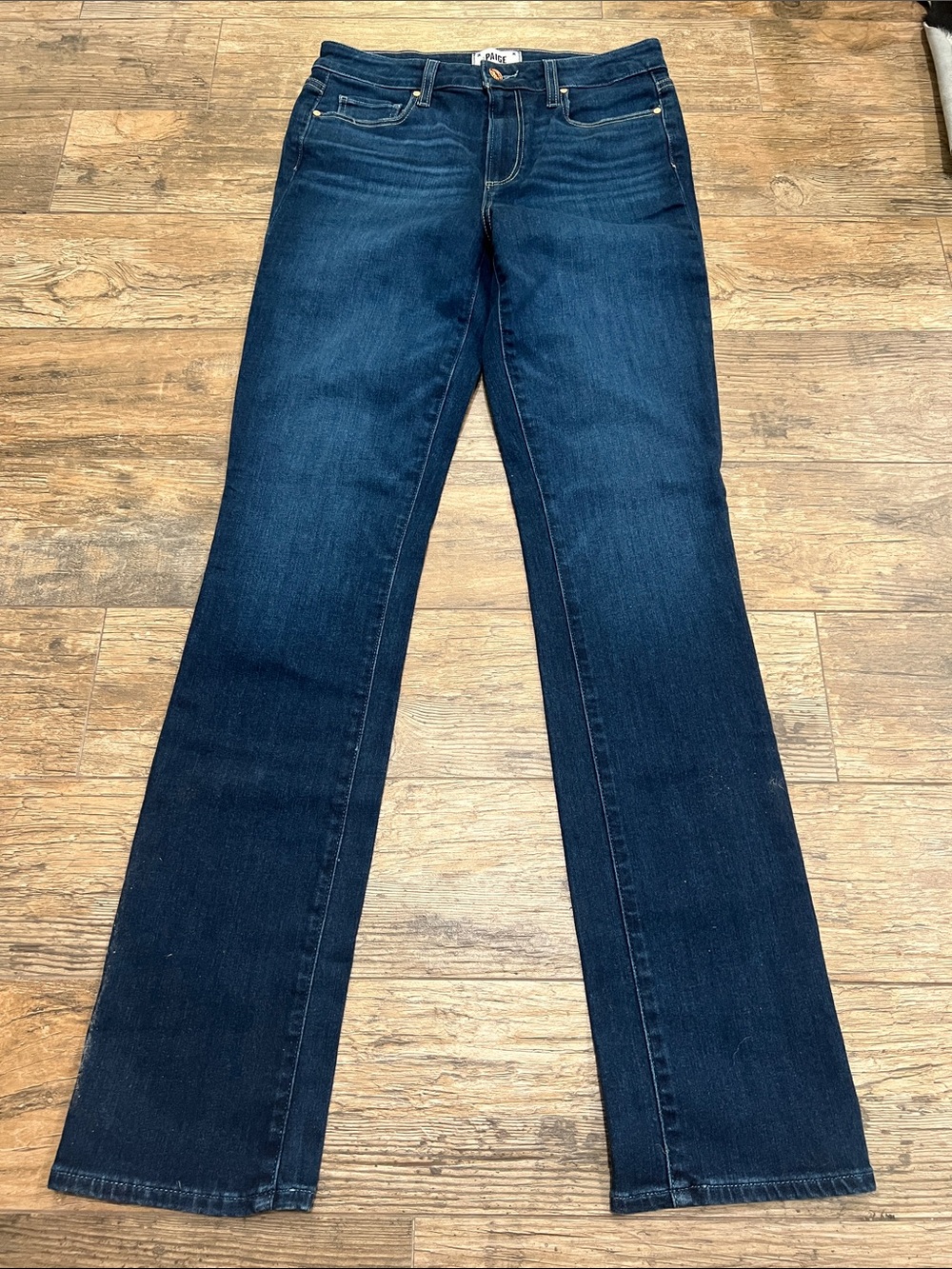 PAIGE Dark Blue Straight-leg Jeans